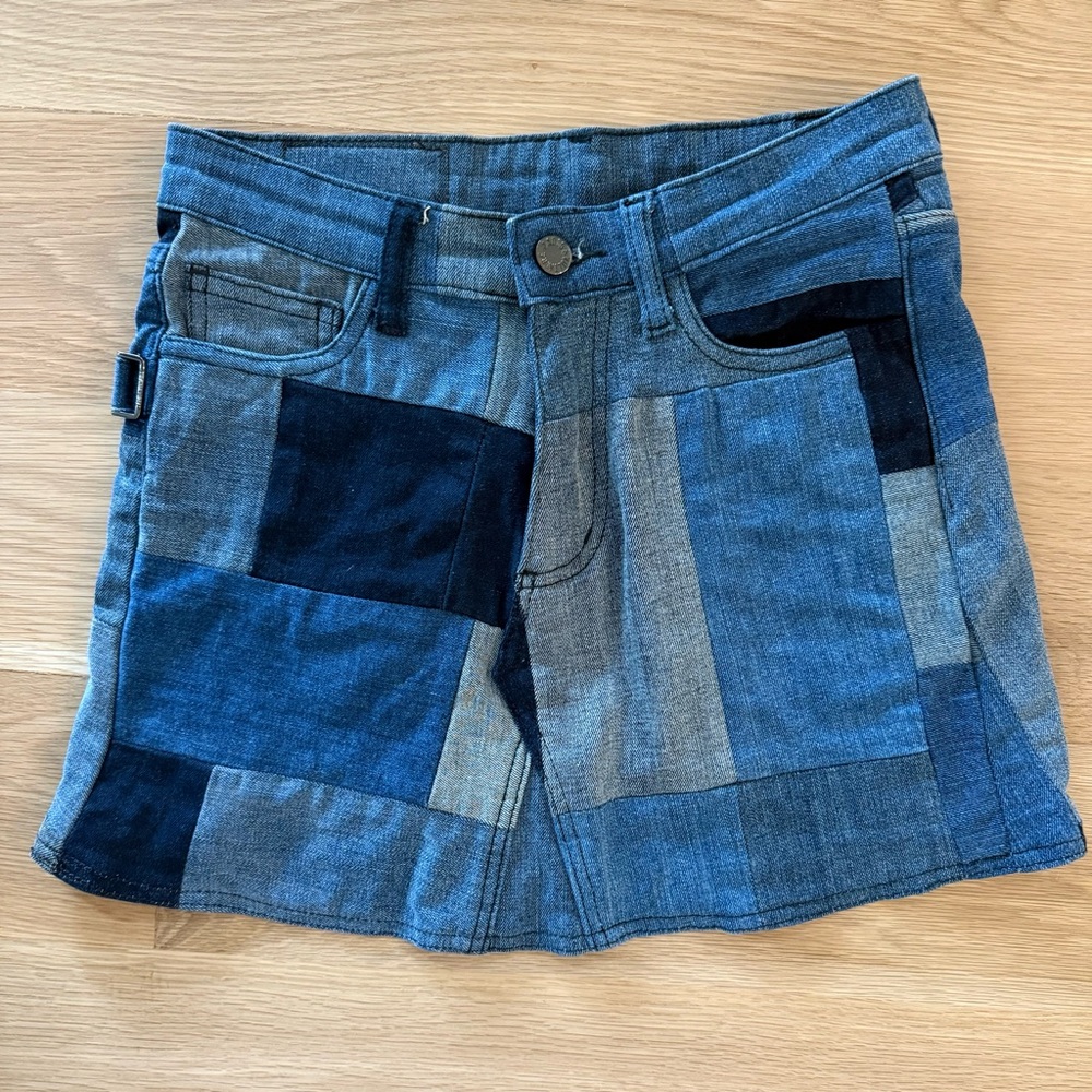 ZADIG & VOLTAIRE denim patch skirt SIZE 34/XS